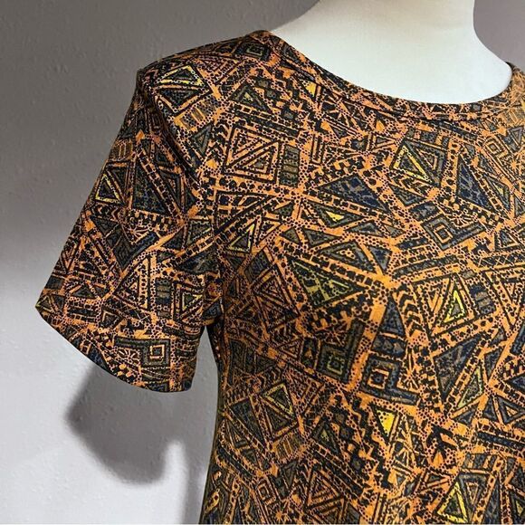 LuLaRoe Carly geometric print casual‎ high low loose fit short sleeve dress - Picture 2 of 11